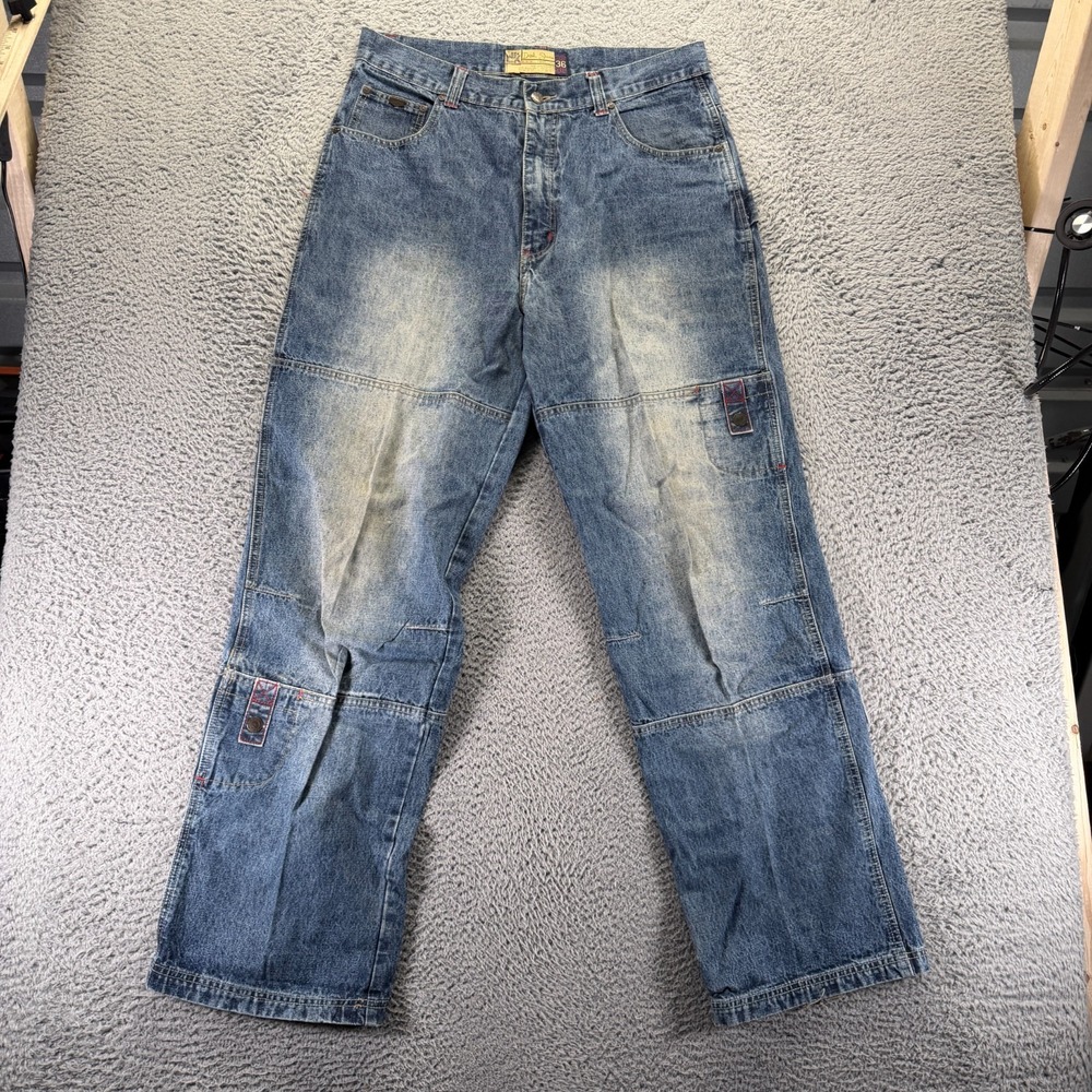 Vintage‎ D-tek Jeans Mens 36x34 Blue Cotton Denim Straight Baggy Carpenter Faded